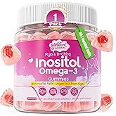 Myo-Inositol & D-Chiro Ideal 40:1, Inositol + Omega-3(3:1) Gummies, Hormone Balance for Women | Sugar Free Inositol Gummies w/Omega 3 DHA:EPA (3:1), Inositol Supplement for Cycle Health, Vegan, 60 Ct