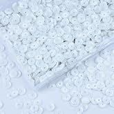 6mm Loose Sequins Bulk（5500 pcs,Embroidery Craft Sequins with Holes, Iridescent Spangles for Decorations and Sewing Craft Decorations Art DIY (White)