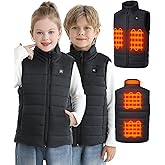 Hecusma Kids Heated Vest with 7.4V 12000mah Battery Pack Included, Heated Vest Kids with 5 Heating Zones for Boys, Girls
