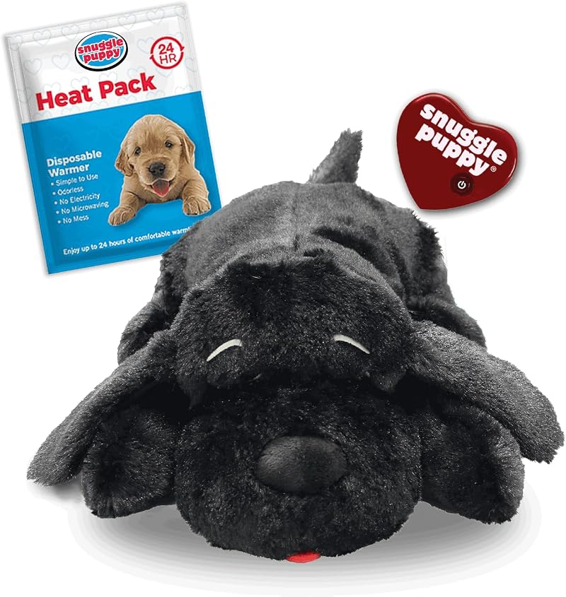 Snuggle Puppy Original Heartbeat Stuffed Toy for Dogs Black