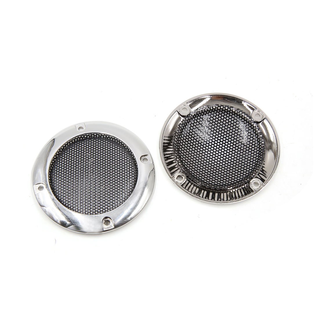 sourcing map 2Pcs 2inch Chrome Plating Car Audio Subwoofer Mesh Cover Grill