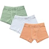ORGANICKID Boys 100% Organic 100% Cotton Underwear GOTS Certified Kids Toddler Boxer Briefs Pack of 3
