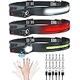 COSOOS Rechargeable Headlamps 3-Pack - 1000 Lumen LED Headlight With Motion Sensor