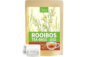 TeeLux Rooibos Tea Bags, Premium Natural Rooibos Herbal Tea, Fruity Sweet Flavor, Caffeine-free, 100 Count