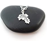 Acorn Oak Leaf Necklace – Sterling Silver Charm on 18" Chain – Handmade Gift Ready Jewelry