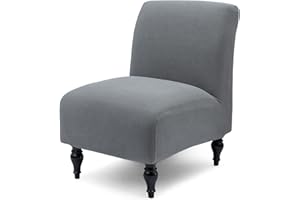 Liykimt Armless Accent Slipper Chair Cover Slipcover,Slipper chair Jacquard Fabric Stretch Spandex Removable for Armless Chair Furniture Protector Covers for Living Dining Room (1, Gray)