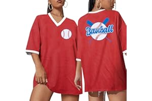 EGELEXY Game Day Baseball Shirts Women Baseball Mesh Clothes Baseball Mom V Neck Lightweight Short Sleeve Tops