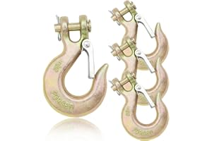 AYAYGD 4 Pack 5/16" Clevis Slip Hook with Safety Latch, Heavy Duty Grade 70 Chain Hook for Transport Chain, Tow Hooks,14000LBS Capacity Load - Gold