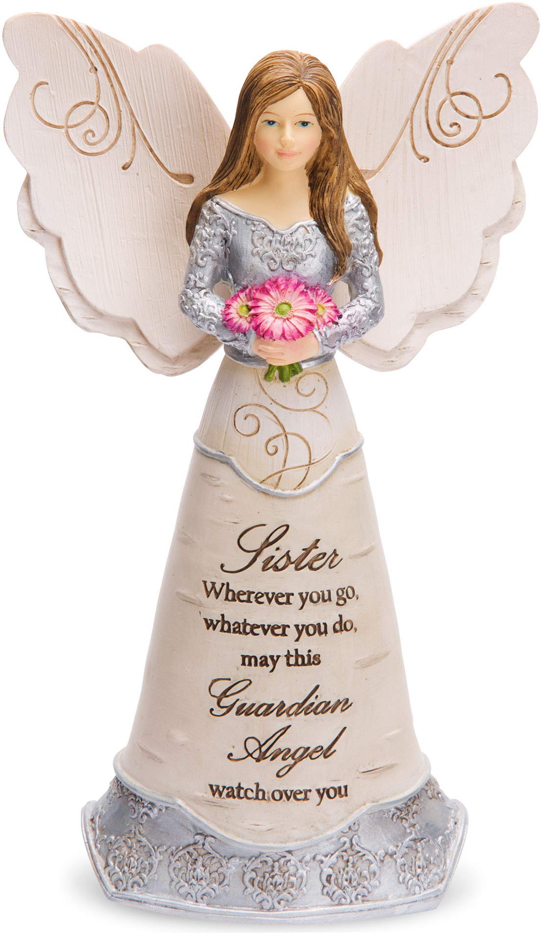 Pavilion Gift Company Elements Sister Guardian Angel Figurine, 6", Pink