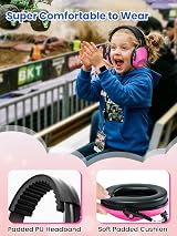Dr.meter Ear Protection for Children SNR 27 dB Adjustable Headband Rose Red view 2