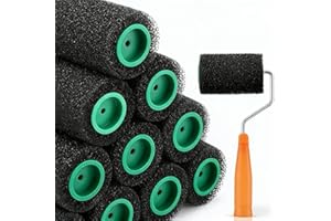 MEISO 9 Pcs Textured Paint Roller Kit,4 Inch Bed Liner Roller Covers with Frame, for Truck Coatings & Non-Slip Protective Pai