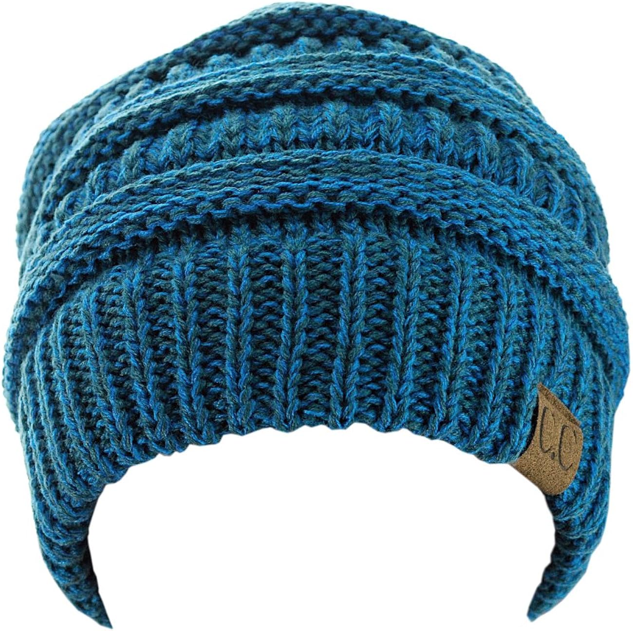 Trendy Warm Chunky Soft Stretch Cable Knit Beanie Skully, Black at  Women’s Clothing store
