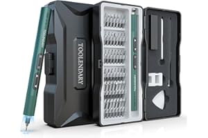 TOOLENDARY Electric Screwdriver Sets, 55 in 1 Mini Electric Screwdriver Kits, Precision Power Rechargeable Screwdriver Kits with Magnetic Bits, Small Electric Screwdriver for Phone, Glasses, Green