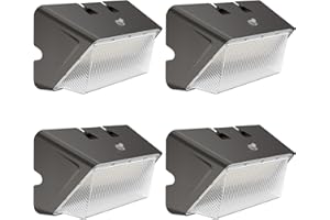DEMILARE 70W LED Wall Pack Lights 4 Pack, Qucik Installation 8400lm Wall Light with Dusk to Dawn Photocell, IP65 Waterproof 5000K Commercial Security Lighting for Garage, Factory, Warehouses