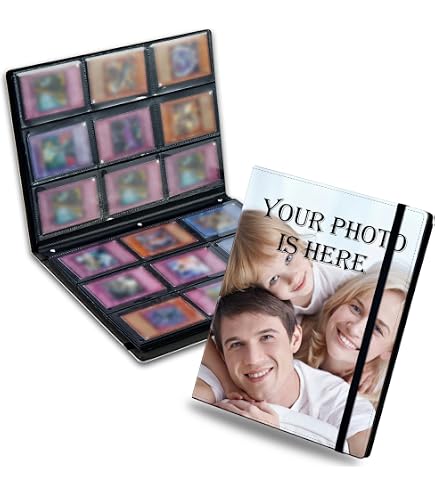 Design Your Own Trading Card Binder, Custom 540 Pockets with 15 Pages, Personalized Photo Phone PU Card Book Organizer with Elastic Strap for TCG Sports Cards Collection Protection : Toys & Games