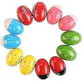 12Pcs Wooden Egg Shakers Hand Musical Maracas Percussion Instruments