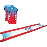 Wow Sports Super Inflatable Lawn Water Slide - 25 ft - Zigzag Sprinklers | Includes 2 sleds; for kids and adults.