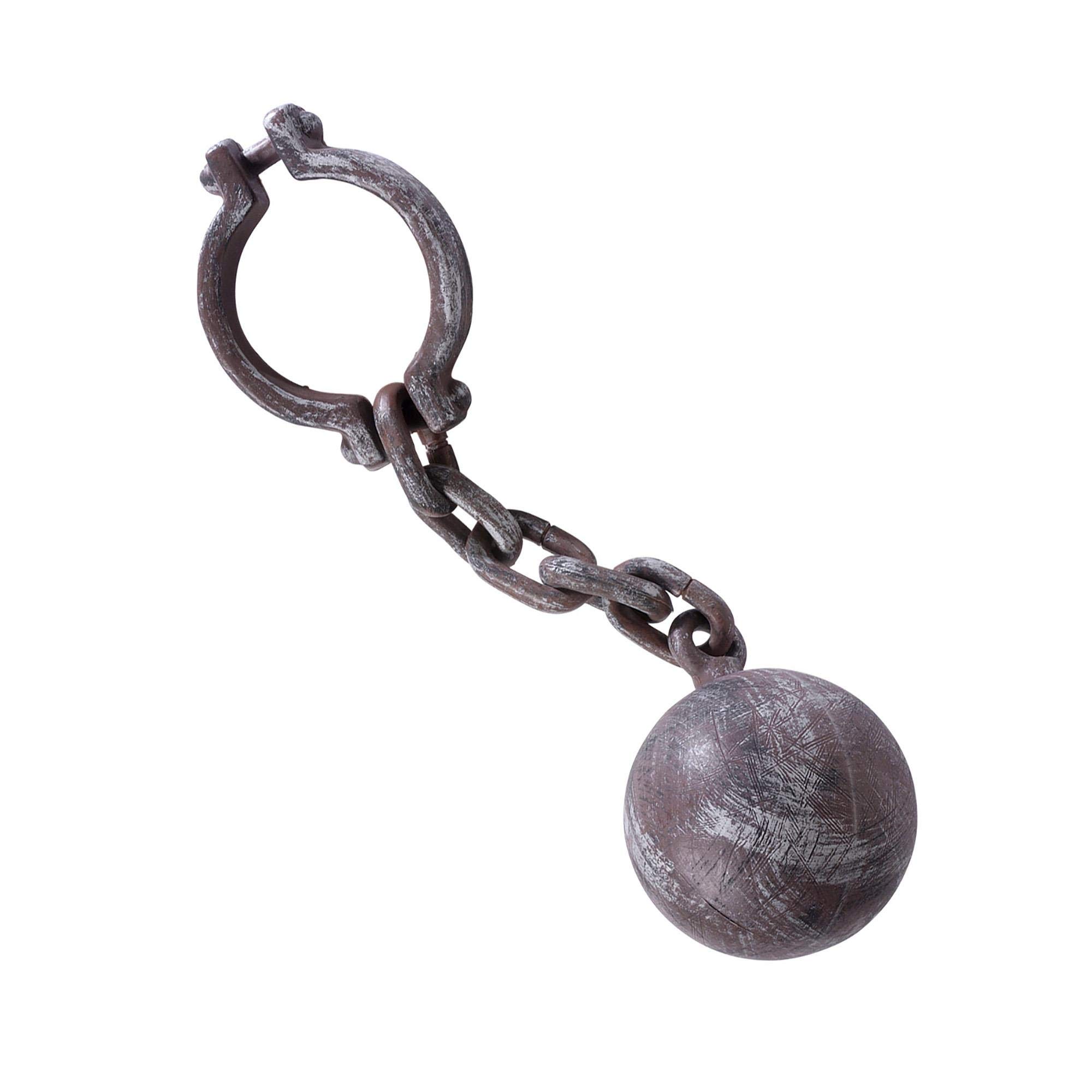 Ball & Chain Realistic Look Accessory for Prisoner Convict Jail Fancy Dress