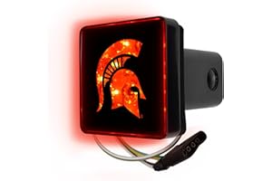 FANMATS Michigan State University Light Up Hitch Cover | Black | Fits All 2 in. Class III hitches | Spartan Head Primary Logo