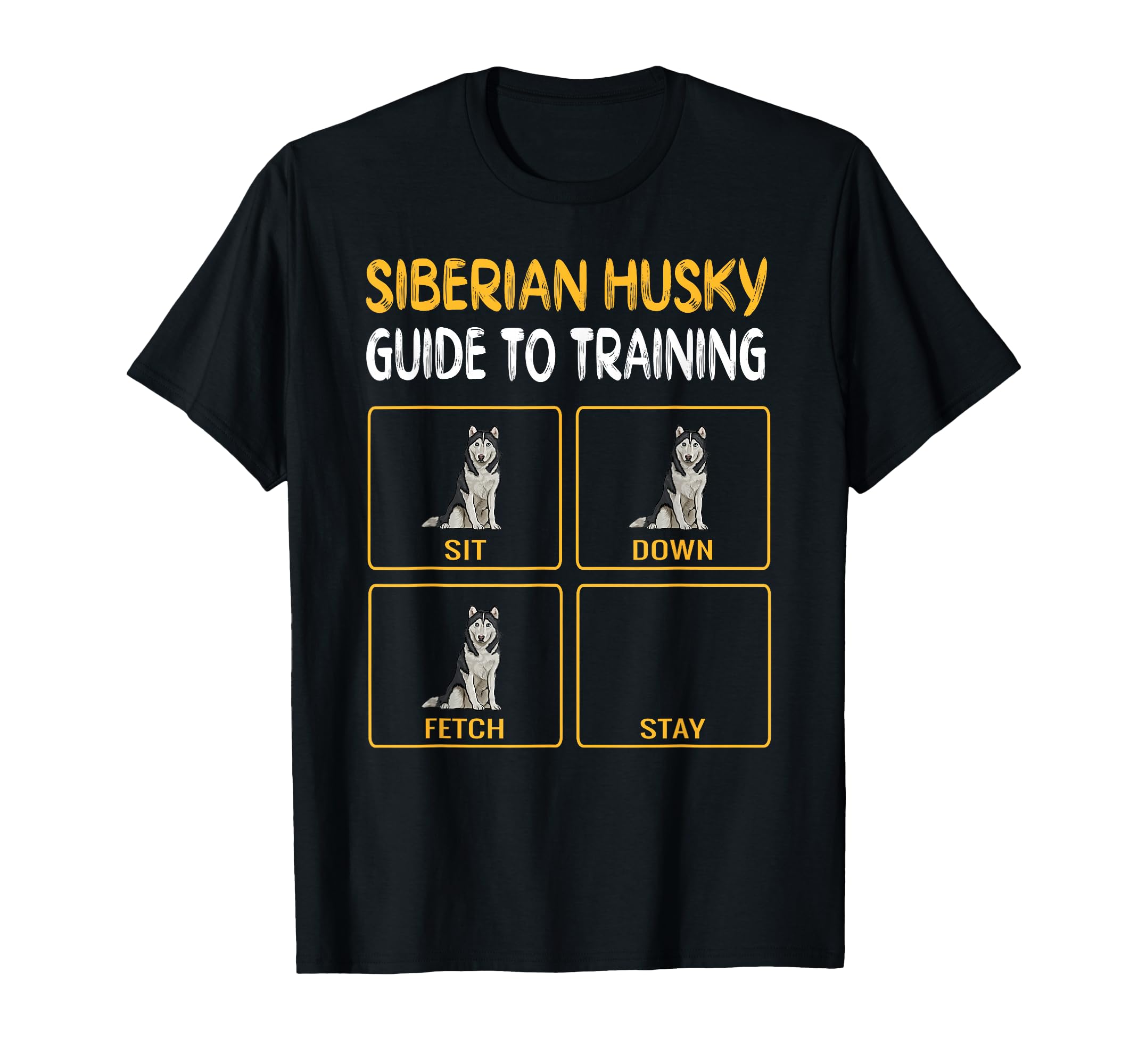 Funny Siberian Husky Guide To Training Dog Obedience T-Shirt