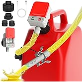 Bonviee Fuel Transfer Pump with Auto-Stop, Fast 3.2 GPM Flow, 51” Hose, Battery/USB Powered, 4 Can Adapters, Portable Gas Can Pump for Oil, Diesel, Gasoline, Safe No-Spill Refueling