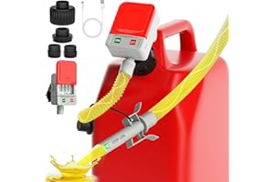 Bonviee Fuel Transfer Pump with Auto-Stop, Fast 3.2 GPM Flow, 51” Hose, Battery/USB Powered, 4 Can Adapters, Portable Gas Can Pump for Oil, Diesel, Gasoline, Safe No-Spill Refueling