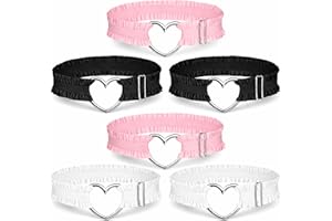 6 Piece Adjustable Lace Thigh Garter Belts, Non-Slip Elastic Thigh Straps for Women, Brides, Parties, Cosplay