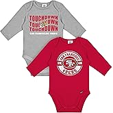 Gerber NFL unisex-baby Nfl 2-pack Long Sleeve Onesie Bodysuit