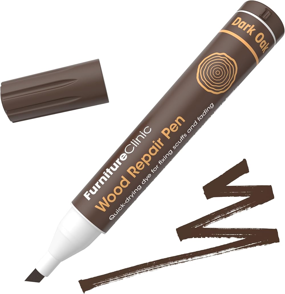 Furniture Clinic Wood Repair Pen Dark Oak Scratch Fix Touch-Up Marker Quick Dry