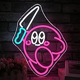 RXXXTRXQ Kirbee Knife Neon Sign, LED USB Gaming Neon Light Sign for Boys Bedroom, Dimmable Cute Animal Led Signs for Wall Decor, Game Room Decoration, Gamer Fans Birthday Gifts