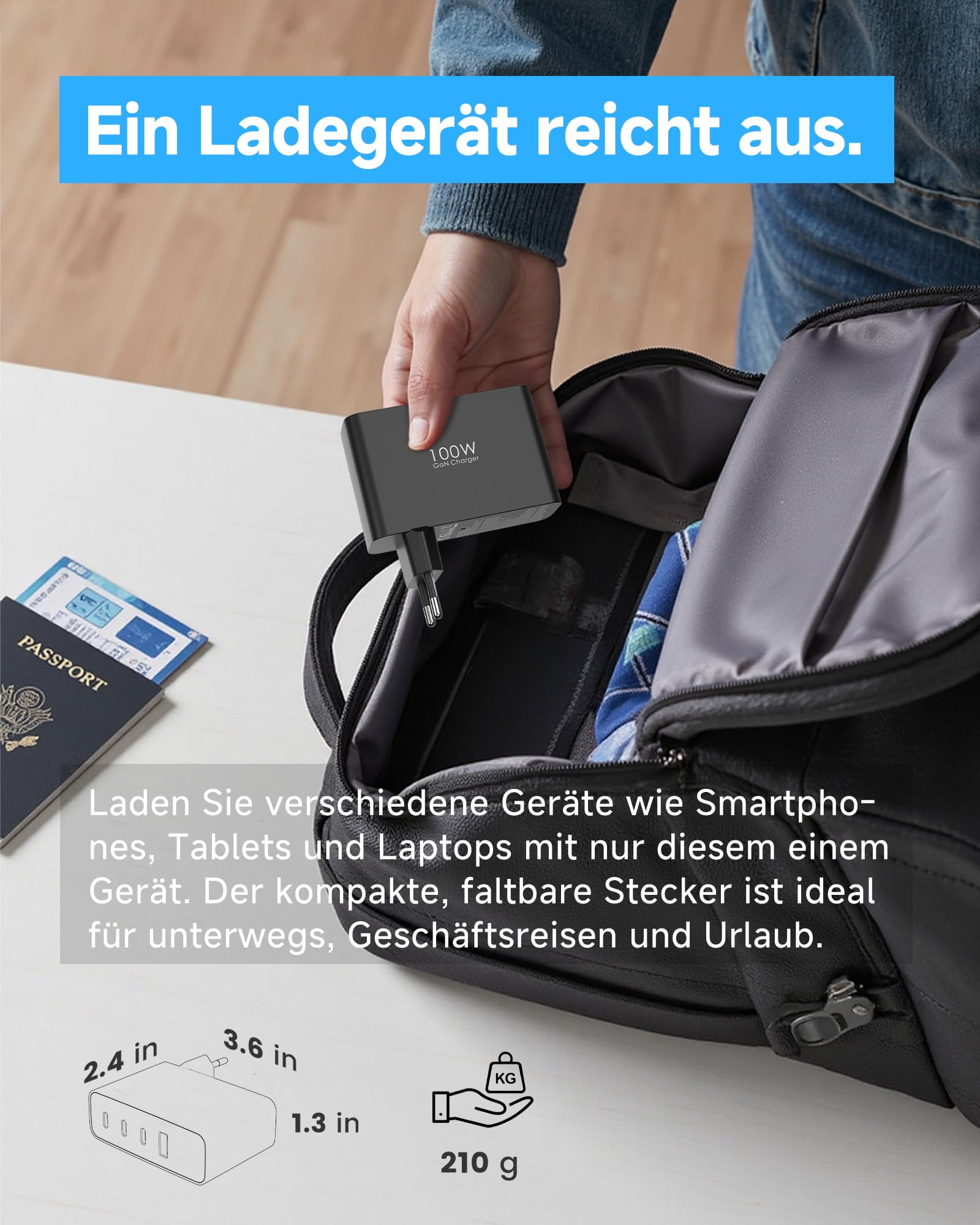 100W USB C Ladegerät, 4-Port Schnellladegerät mit LED Display, USB-C Netzteil GaN Charger PD/PPS für MacBook Pro/Air, für iPhone 17/16 Pro/iPad, Galaxy S25/S24, für HP/Lenovo/Acer/Lpatop, Schwarz 6