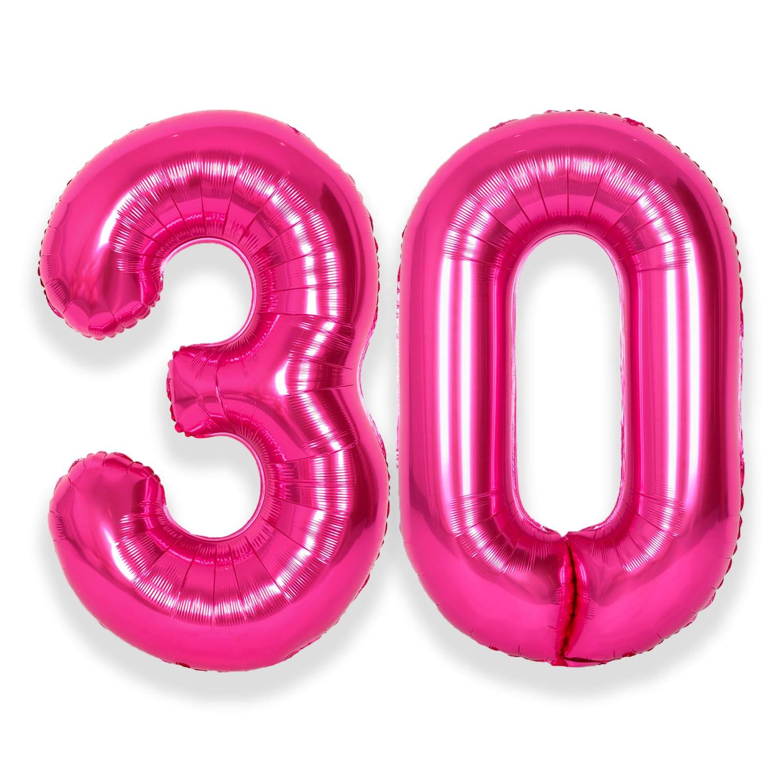Photo 1 of SUWEN 40 Inch Large Hot Pink 30 Balloon Numbers Big Foil Helium Number Balloons 0-9 Jumbo Happy 30th Mylar Birthday Party Decorations for Women Anniversary Party Supplies