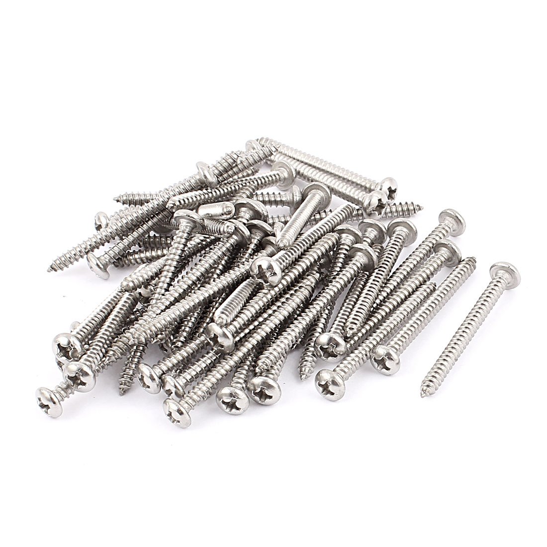 Sourcingmap 3.5mm x 40mm Phillips Pan Head Self Tapping Screw Fasteners 50 Pcs