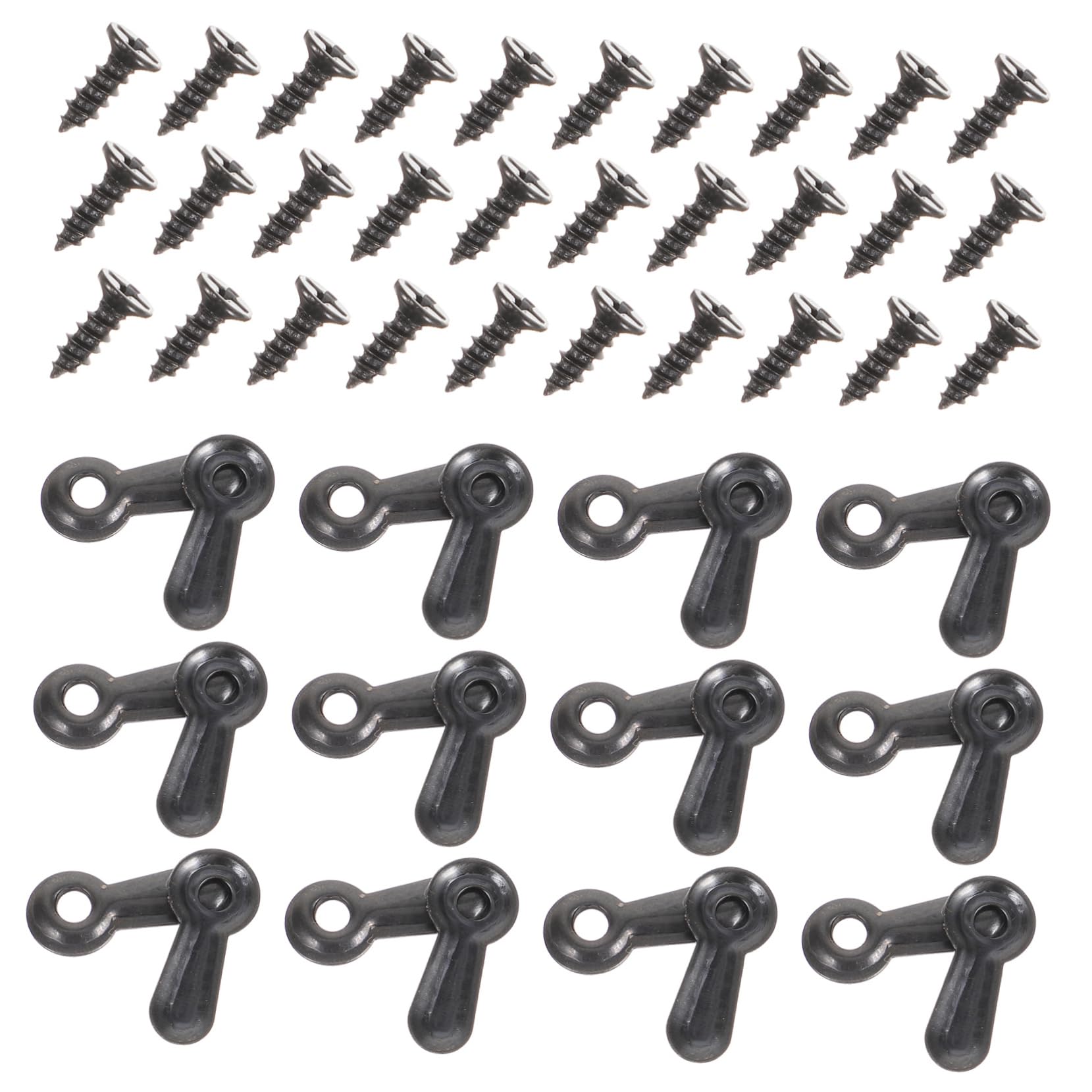 DOITOOL 200pcs Black Picture Frame Turn Button, Nail Accessories Turn of The Screw Picture Screw Picture Frame Hanging Hangers, Picture Frame Fasteners, Photo Frame Accessories