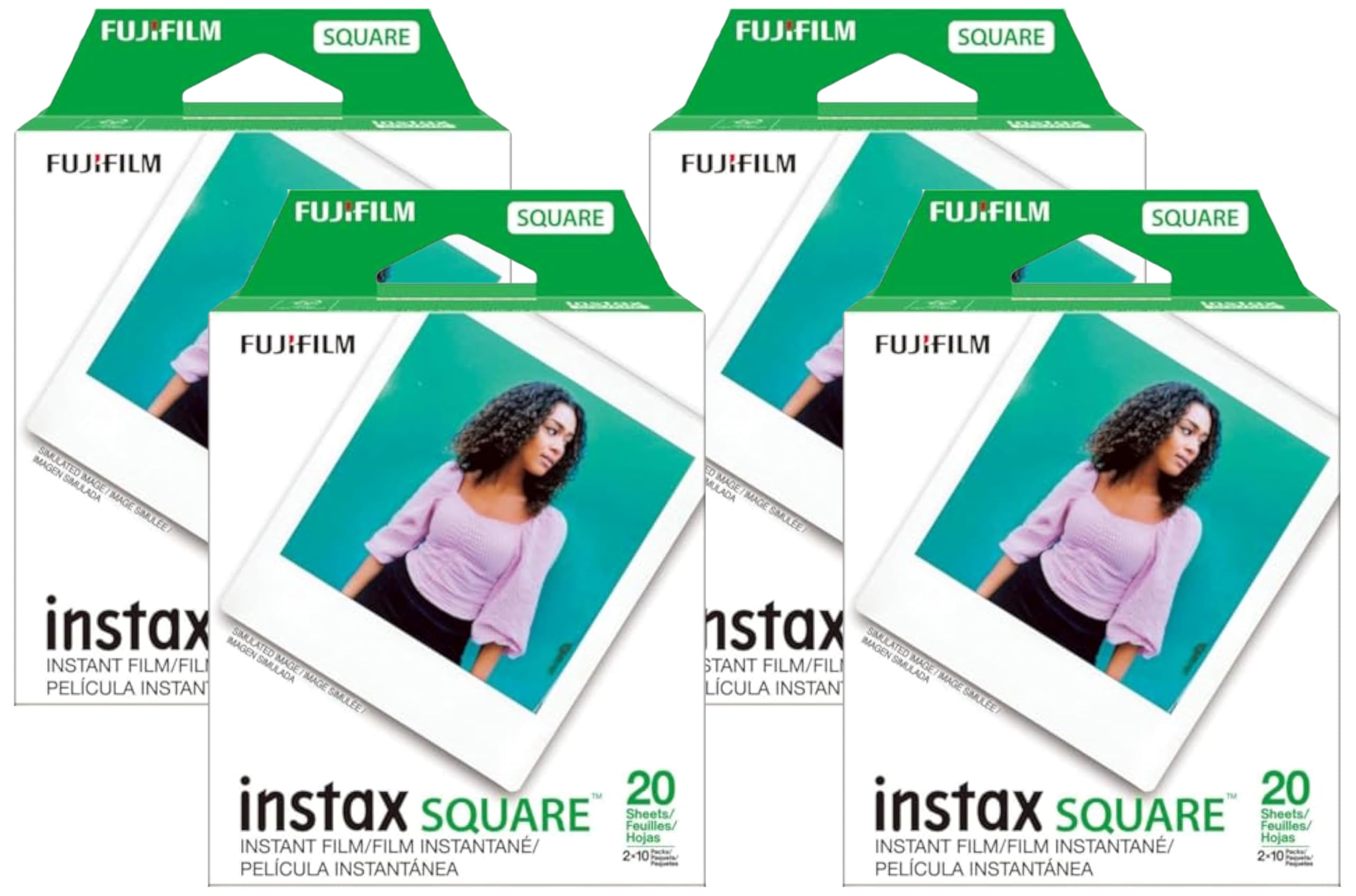 Fujifilm Instax Square Twin Pack Film - 20 Exposures (Pack of 4)