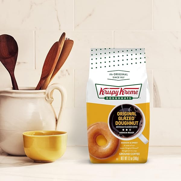 KRISPY KREME DOUGHNUTS ORIGINAL GLAZED DONUT GROUND COFFEE, BAGGED 12OZ