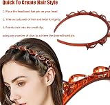 ASIRYVA 2 Pcs Clip Headbands Black Brown Non-Slip Multi-Layer Hairpins view 4