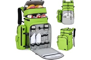 Backpack Cooler, 40 Cans Soft Leak Proof Picnic Backpack, Hanke Portable 2 Insulated Compartments Cooler Backpack Water Resis