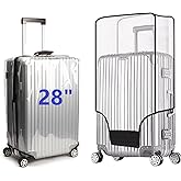 FABULWAY Clear PVC Suitcase Cover Protectors Transparent Luggage Cover Waterproof Wheeled Suitcase Dust Covers Dustproof Travel Luggage Sleeve Protector (28")