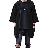 Men's Long Oversized Kimono Cardigan Noragi Japan Jacket Haori Man Yukata Coat