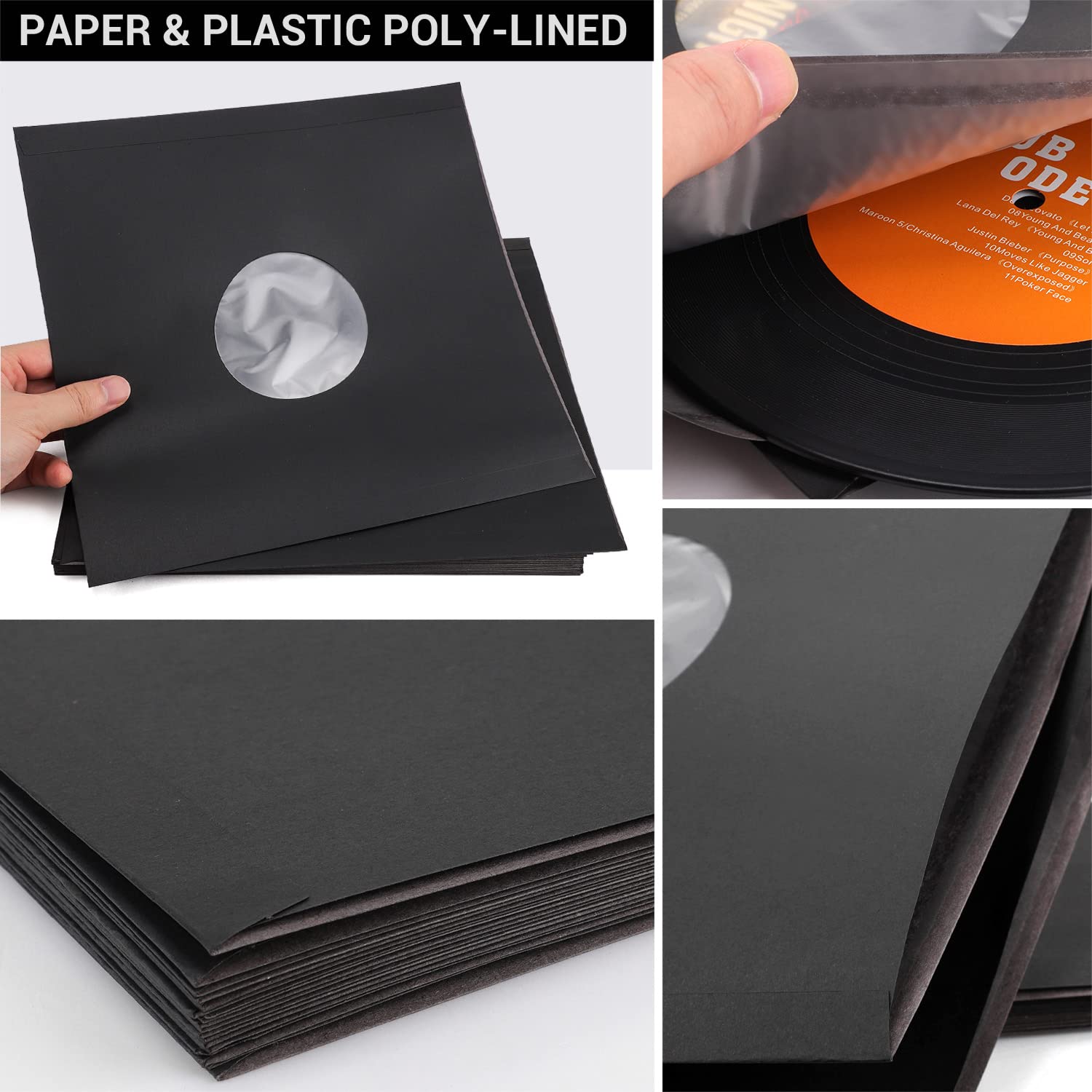 Mua Facmogu 20PCS 12in Black Paper & Poly Lined Record Inner sleeves ...