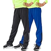 DEVOPS Boys Active Performance Workout Athletic Training Pants [2 Pack]
