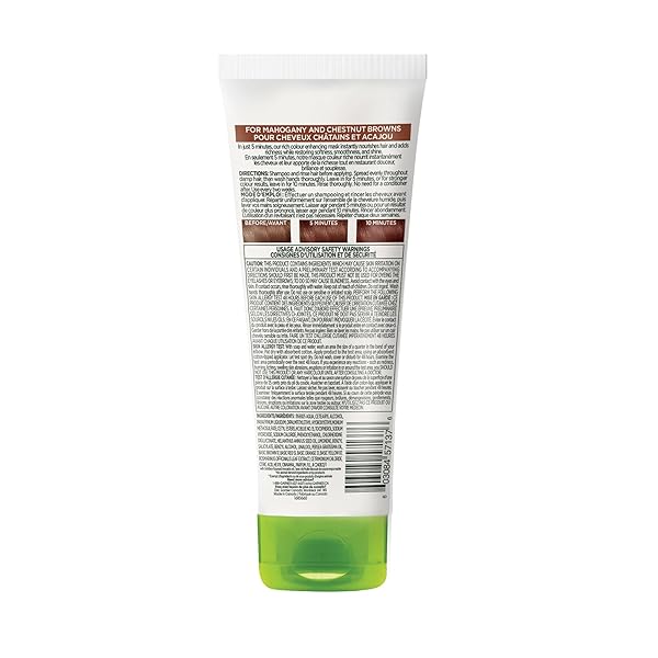 GARNIER NUTRISSE 5 MINUTE NOURISHING COLOR HAIR MASK WITH TRIPLE OILS DELIVERS DAY 1 COLOR RESULTS, FOR COLOR TREATED HAIR, WARM BROWN, 4.2 FL. OZ.
