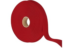 YELARXI Double Fold Bias Tape for Sewing, Quilt Binding Cotton Bias Tape Double Fold 1 Inch 25 Yards Fit for Hemming Seaming DIY Crafts Piping - (Dark Red)