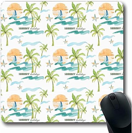 Kenice Alfombrillas para computadoras Island Blue Agency Acuarela