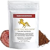 Addictive Wellness Reishi Mushroom Extract Powder + Spores (50/50 Blend) Wood Grown Pure & Potent Wildcrafted Ganoderma 50g (1.76 oz)