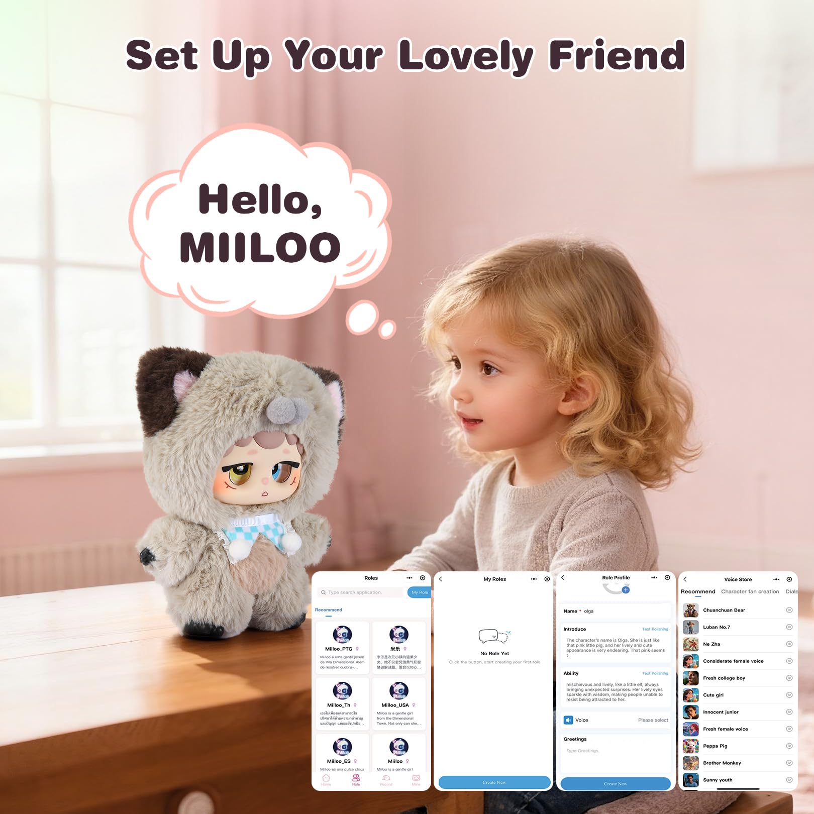 IvyBess AI Smart Stuffed Animal with ChatGPT-Real-Time Voice Interactive Plush Toy, Learning Assistant & Emotional Companion for Kids 3+ Interactive Plush Stuffed Animal Toys