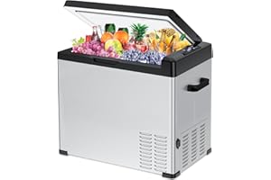 YEMENREN 12V Car Refrigerator Portable Fridge Freezer Electric Plug in Cooler for Car Truck RV Camping Travel Trips Grocery Shopping Vehicle Home - 53QT/50L