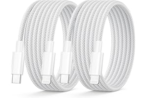 USB C to Lightning Cable 2M 2Pack[Apple MFi Certified], iPhone Charger Cable Fast Charge Braided iPad Charger Cable iPhone Ch