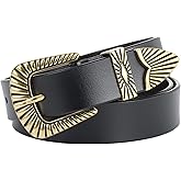 ALAIX Belts for women Women's Belts Silver Gold Buckle leather belts Black Western belts Jeans Pants belts for women